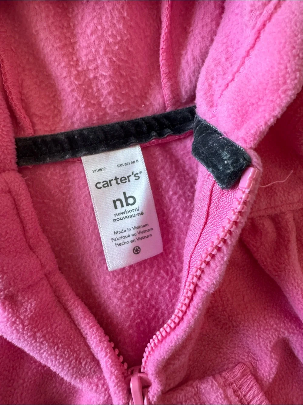 Carters Pink Hooded Fleece Vest with Heart Accent